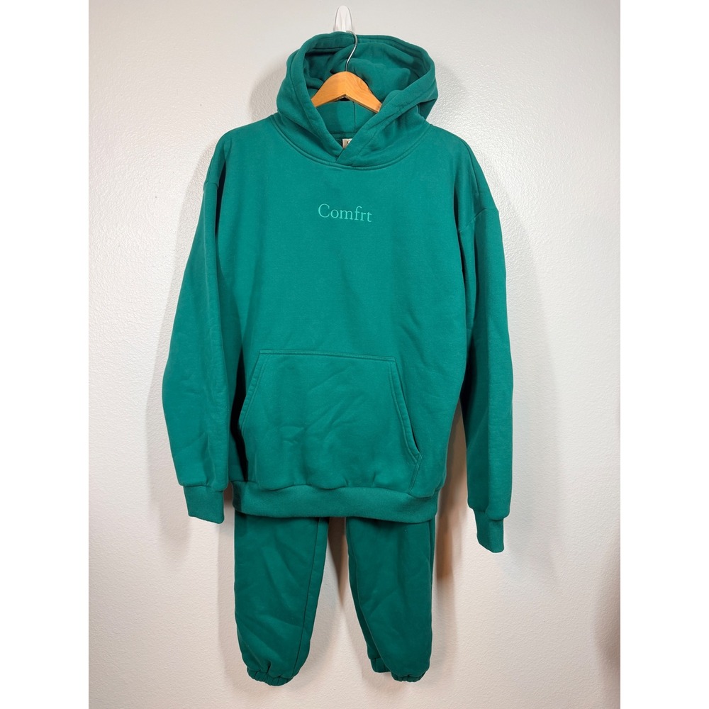 Comfrt Hoodie Sweatpants Set Teal Green Unisex M top‎ S bottom Oversized Soft
